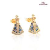Brinco de Nossa Senhora Aparecida Devoção Pura - Zircônia Premium