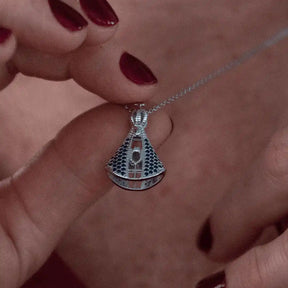 Colar Nossa Senhora Dupla Face - Manto de Zircônia e Prata 925