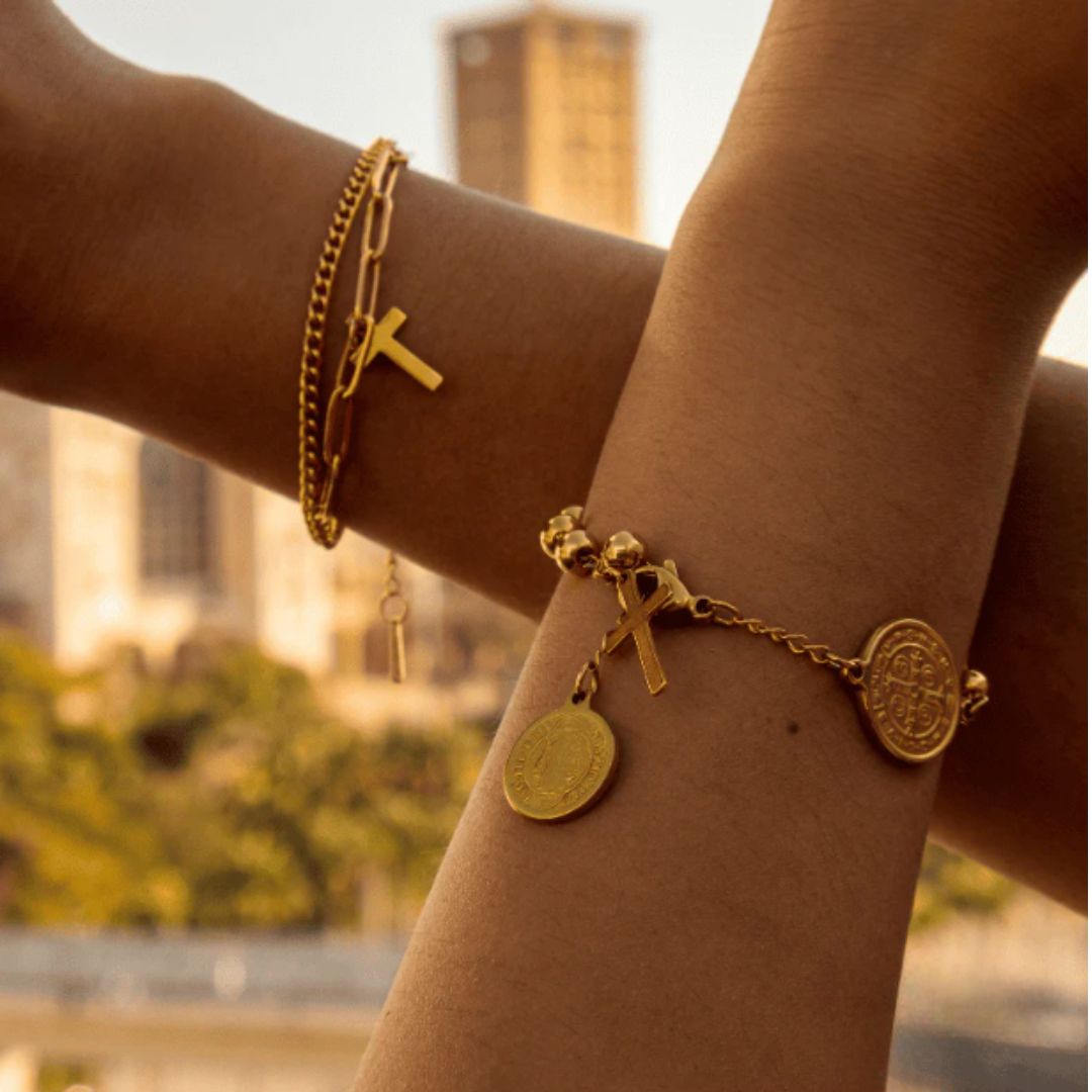 Pulseira Terço São Bento em Ouro 14k